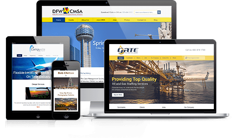 Responsive Website Design Sample Sites With Laptop, Desktop and Smartphone Devices